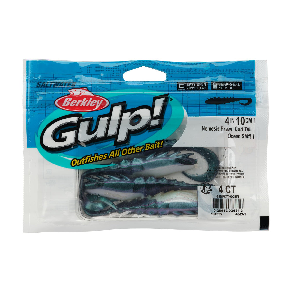 Berkley Gulp!® Saltwater Nemesis Prawn Curl Tail