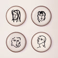 Side Plate Set, Aquatint Portraits